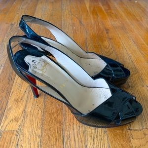 Christian Louboutin Black Peep-toe Heels Size 40